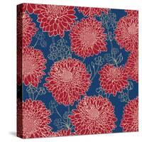 Gorgeous Red Flowers on Blue Background-hoverfly-Stretched Canvas