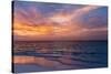 Gorgeous Sunset over Ocean, Panorama of Tropical Island, Maldives-Maryna Patzen-Stretched Canvas