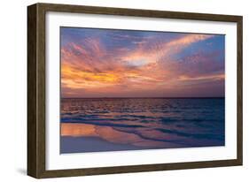 Gorgeous Sunset over Ocean, Panorama of Tropical Island, Maldives-Maryna Patzen-Framed Photographic Print