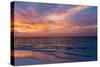 Gorgeous Sunset over Ocean, Panorama of Tropical Island, Maldives-Maryna Patzen-Stretched Canvas