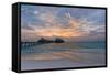 Gorgeous Sunset over the Ocean. Panorama of Tropical Island. Maldives-Maryna Patzen-Framed Stretched Canvas