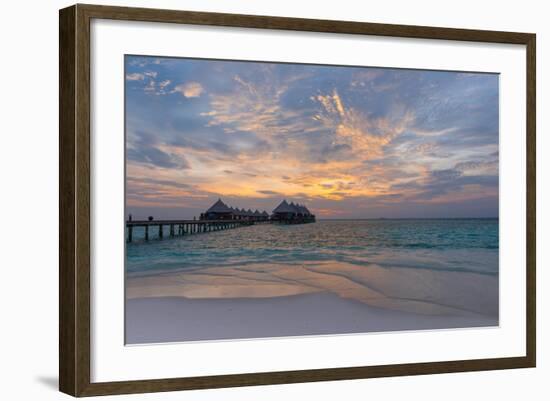 Gorgeous Sunset over the Ocean. Panorama of Tropical Island. Maldives-Maryna Patzen-Framed Photographic Print