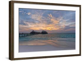 Gorgeous Sunset over the Ocean. Panorama of Tropical Island. Maldives-Maryna Patzen-Framed Photographic Print