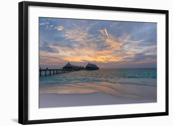 Gorgeous Sunset over the Ocean. Panorama of Tropical Island. Maldives-Maryna Patzen-Framed Photographic Print