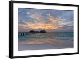 Gorgeous Sunset over the Ocean. Panorama of Tropical Island. Maldives-Maryna Patzen-Framed Photographic Print