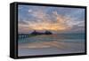 Gorgeous Sunset over the Ocean. Panorama of Tropical Island. Maldives-Maryna Patzen-Framed Stretched Canvas