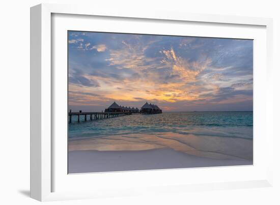 Gorgeous Sunset over the Ocean. Panorama of Tropical Island. Maldives-Maryna Patzen-Framed Photographic Print