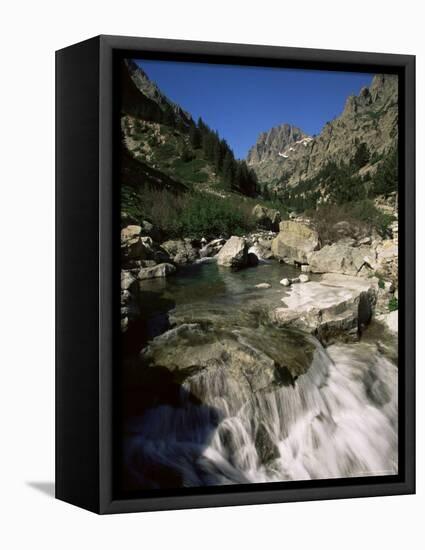 Gorges De La Restonica, Bergeries De Grotelle, Corsica, France, Europe-Yadid Levy-Framed Stretched Canvas