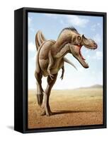 Gorgosaurus Running across an Open Desert-null-Framed Stretched Canvas