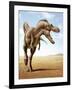 Gorgosaurus Running across an Open Desert-null-Framed Art Print