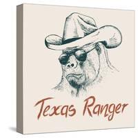 Gorilla like a Texas Ranger Dressed in Sheriff Hat.Prints Design for T-Shirts-Dimonika-Stretched Canvas