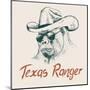 Gorilla like a Texas Ranger Dressed in Sheriff Hat.Prints Design for T-Shirts-Dimonika-Mounted Art Print