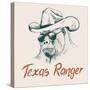 Gorilla like a Texas Ranger Dressed in Sheriff Hat.Prints Design for T-Shirts-Dimonika-Stretched Canvas