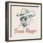 Gorilla like a Texas Ranger Dressed in Sheriff Hat.Prints Design for T-Shirts-Dimonika-Framed Art Print