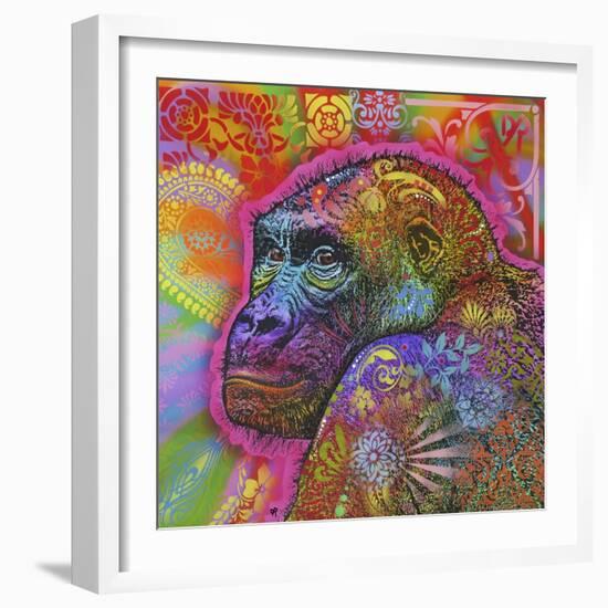 Gorilla, Monkeys, Chimp, Pop Art, Animals, Looking over your shoulder, Stencils, Colorful-Russo Dean-Framed Giclee Print