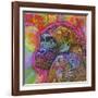 Gorilla, Monkeys, Chimp, Pop Art, Animals, Looking over your shoulder, Stencils, Colorful-Russo Dean-Framed Giclee Print