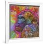 Gorilla, Monkeys, Chimp, Pop Art, Animals, Looking over your shoulder, Stencils, Colorful-Russo Dean-Framed Giclee Print