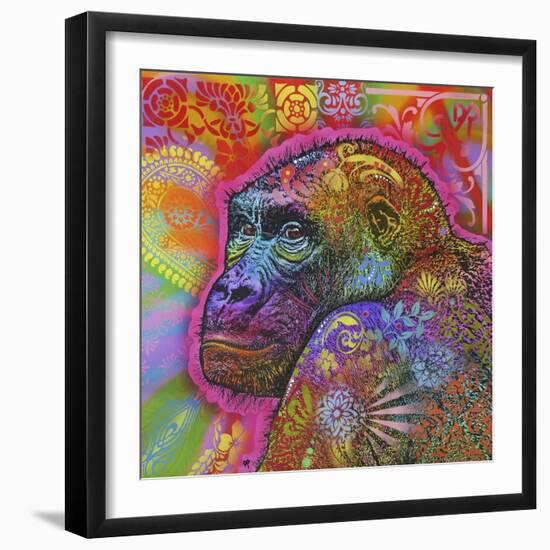 Gorilla, Monkeys, Chimp, Pop Art, Animals, Looking over your shoulder, Stencils, Colorful-Russo Dean-Framed Premium Giclee Print