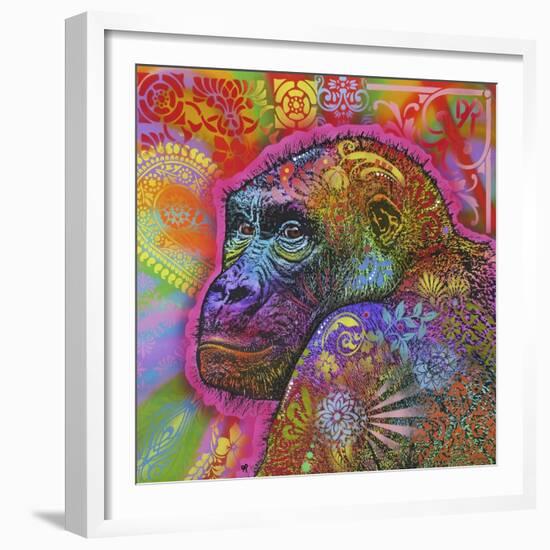 Gorilla, Monkeys, Chimp, Pop Art, Animals, Looking over your shoulder, Stencils, Colorful-Russo Dean-Framed Giclee Print