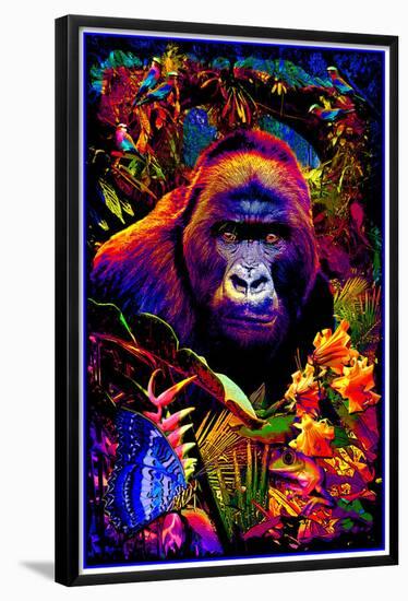 GorillaEncounter(Non-FlockedBlacklight)-null-Framed Standard Poster