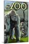 Gorillas in Forest - Visit the Zoo-Lantern Press-Mounted Art Print
