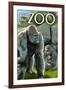 Gorillas in Forest - Visit the Zoo-Lantern Press-Framed Art Print