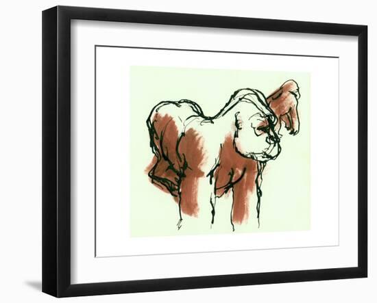 Gorillas, ink drawing, 1975-null-Framed Premium Giclee Print