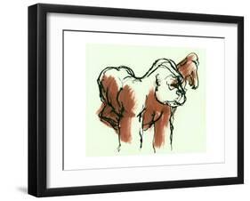 Gorillas, ink drawing, 1975-null-Framed Premium Giclee Print