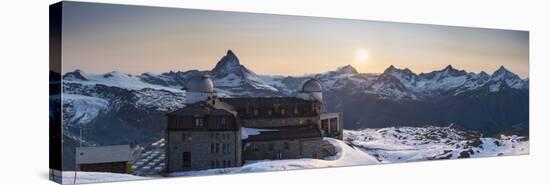 Gornergrat Kulm Hotel and Matterhorn, Zermatt, Valais, Switzerland-Jon Arnold-Stretched Canvas