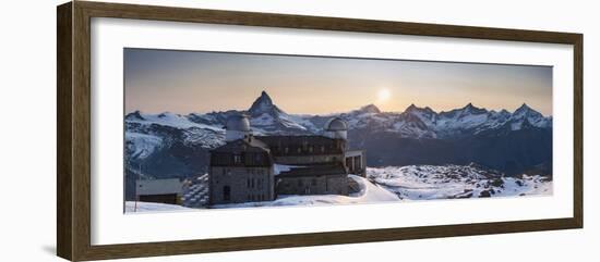 Gornergrat Kulm Hotel and Matterhorn, Zermatt, Valais, Switzerland-Jon Arnold-Framed Photographic Print