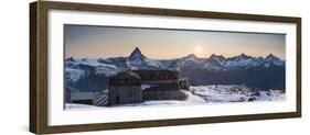 Gornergrat Kulm Hotel and Matterhorn, Zermatt, Valais, Switzerland-Jon Arnold-Framed Photographic Print