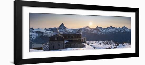 Gornergrat Kulm Hotel and Matterhorn, Zermatt, Valais, Switzerland-Jon Arnold-Framed Photographic Print