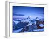 Gornergrat Kulm Hotel and Matterhorn, Zermatt, Valais, Switzerland-Jon Arnold-Framed Photographic Print