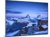 Gornergrat Kulm Hotel and Matterhorn, Zermatt, Valais, Switzerland-Jon Arnold-Mounted Photographic Print