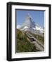 Gornergrat Railway in Front of the Matterhorn, Riffelberg, Zermatt, Valais, Swiss Alps, Switzerland-Hans Peter Merten-Framed Photographic Print