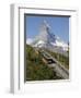 Gornergrat Railway in Front of the Matterhorn, Riffelberg, Zermatt, Valais, Swiss Alps, Switzerland-Hans Peter Merten-Framed Photographic Print