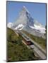 Gornergrat Railway in Front of the Matterhorn, Riffelberg, Zermatt, Valais, Swiss Alps, Switzerland-Hans Peter Merten-Mounted Photographic Print