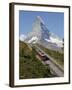 Gornergrat Railway in Front of the Matterhorn, Riffelberg, Zermatt, Valais, Swiss Alps, Switzerland-Hans Peter Merten-Framed Photographic Print