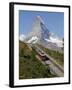 Gornergrat Railway in Front of the Matterhorn, Riffelberg, Zermatt, Valais, Swiss Alps, Switzerland-Hans Peter Merten-Framed Photographic Print