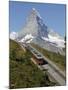 Gornergrat Railway in Front of the Matterhorn, Riffelberg, Zermatt, Valais, Swiss Alps, Switzerland-Hans Peter Merten-Mounted Photographic Print
