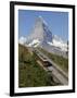 Gornergrat Railway in Front of the Matterhorn, Riffelberg, Zermatt, Valais, Swiss Alps, Switzerland-Hans Peter Merten-Framed Photographic Print