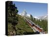 Gornergrat Railway in Front of the Matterhorn, Riffelberg, Zermatt, Valais, Swiss Alps, Switzerland-Hans Peter Merten-Stretched Canvas