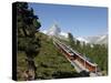 Gornergrat Railway in Front of the Matterhorn, Riffelberg, Zermatt, Valais, Swiss Alps, Switzerland-Hans Peter Merten-Stretched Canvas