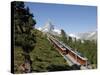 Gornergrat Railway in Front of the Matterhorn, Riffelberg, Zermatt, Valais, Swiss Alps, Switzerland-Hans Peter Merten-Stretched Canvas