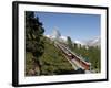 Gornergrat Railway in Front of the Matterhorn, Riffelberg, Zermatt, Valais, Swiss Alps, Switzerland-Hans Peter Merten-Framed Photographic Print