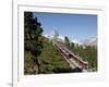 Gornergrat Railway in Front of the Matterhorn, Riffelberg, Zermatt, Valais, Swiss Alps, Switzerland-Hans Peter Merten-Framed Photographic Print