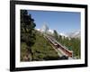 Gornergrat Railway in Front of the Matterhorn, Riffelberg, Zermatt, Valais, Swiss Alps, Switzerland-Hans Peter Merten-Framed Photographic Print