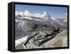 Gornergrat Station and the Matterhorn, Zermatt, Valais, Swiss Alps, Switzerland, Europe-Hans Peter Merten-Framed Stretched Canvas