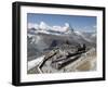 Gornergrat Station and the Matterhorn, Zermatt, Valais, Swiss Alps, Switzerland, Europe-Hans Peter Merten-Framed Photographic Print