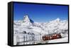 Gornergratbahn at Riffelberg, Matterhorn, Zermatt, Valais, Switzerland-Norbert Eisele-Hein-Framed Stretched Canvas